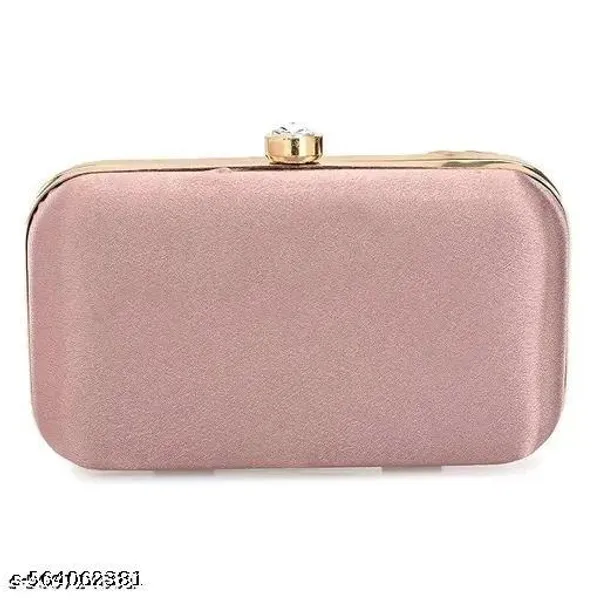 Peach_Polyurethane_Clutch_For_Women
