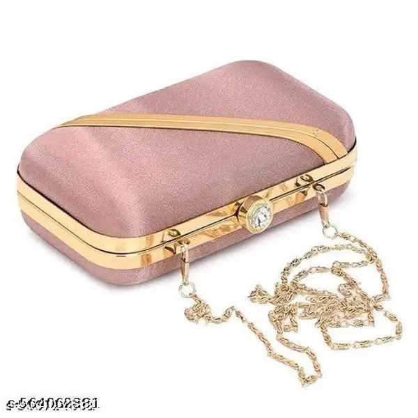 Peach_Polyurethane_Clutch_For_Women
