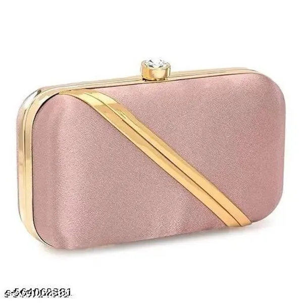 Peach_Polyurethane_Clutch_For_Women