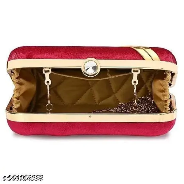 Maroon_Polyurethane_Clutch_For_Women