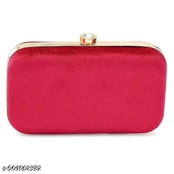 Maroon_Polyurethane_Clutch_For_Women