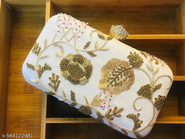White_Polyurethane_Clutch_For_Women