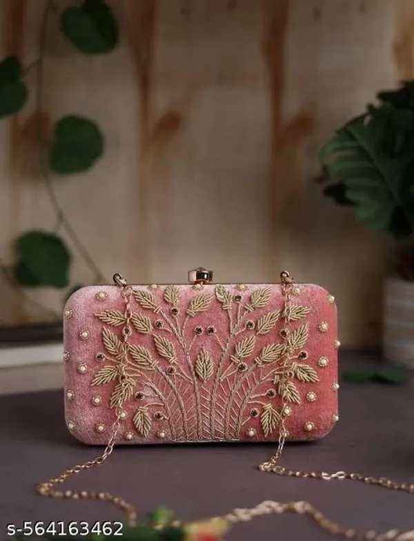 Pink_Velvet_Clutch_For_Women