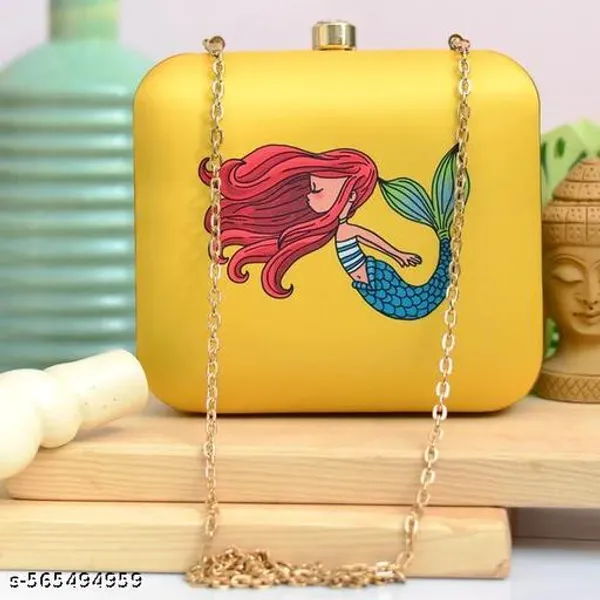 Yellow_Polyurethane_Clutch_For_Women
