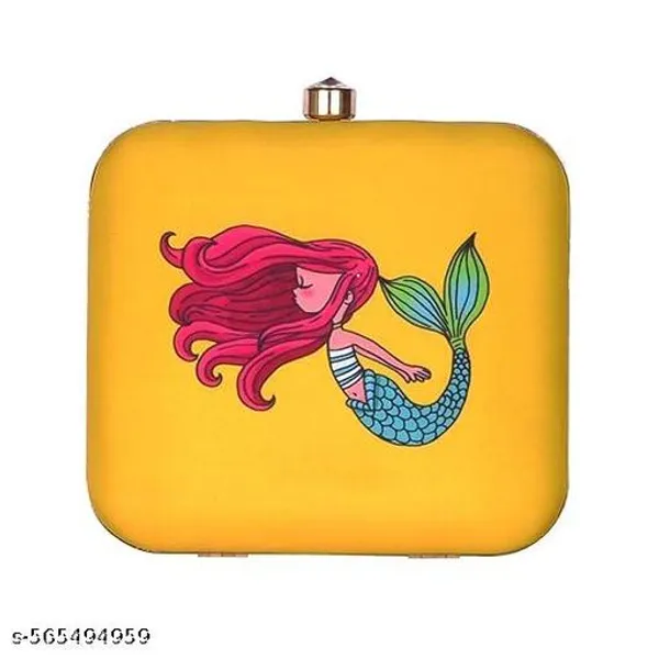 Yellow_Polyurethane_Clutch_For_Women