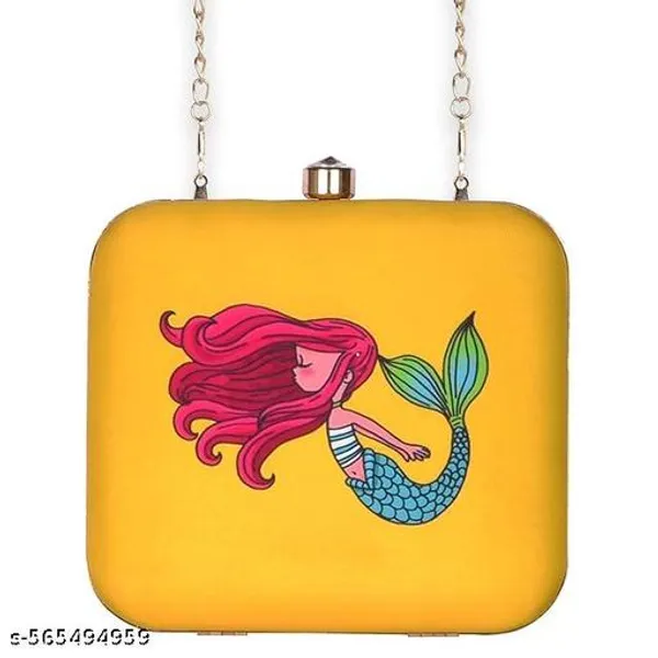 Yellow_Polyurethane_Clutch_For_Women