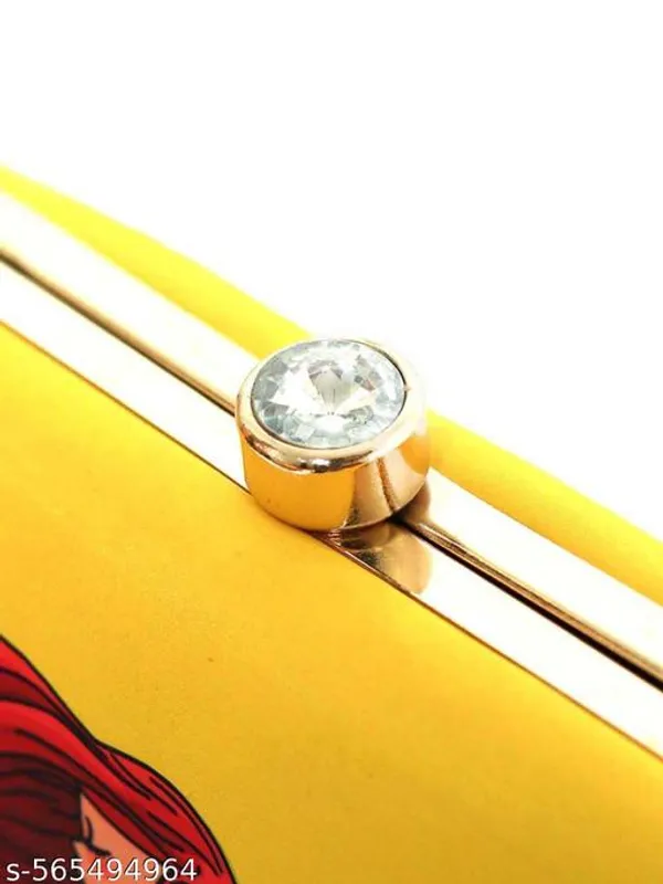 Yellow_Polyurethane_Clutch_For_Women
