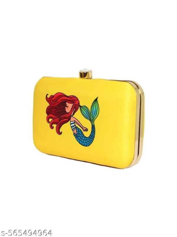Yellow_Polyurethane_Clutch_For_Women