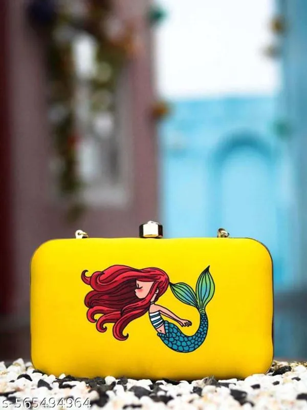 Yellow_Polyurethane_Clutch_For_Women