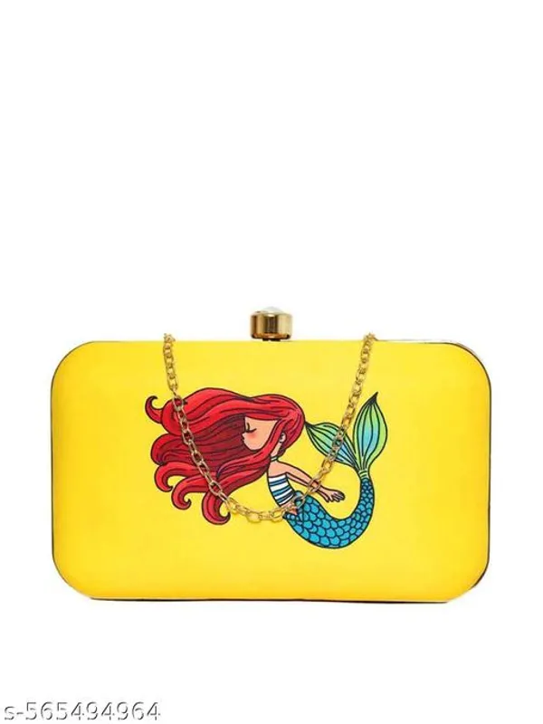 Yellow_Polyurethane_Clutch_For_Women