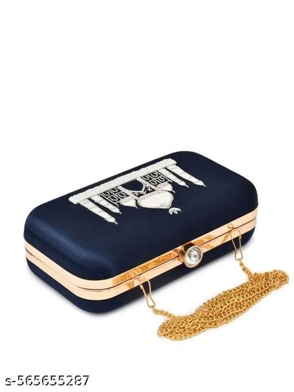 Blue_Polyurethane_Clutch_For_Women
