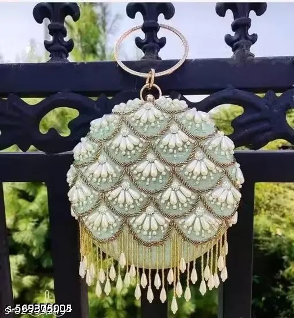 Green_Synthetic_-Polyester_Clutch_For_Women