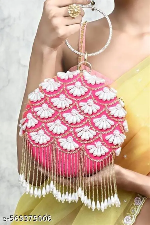 Pink_Polyurethane_Clutch_For_Women