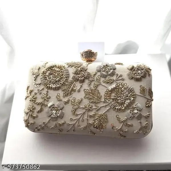 White_Polyurethane_Clutch_For_Women