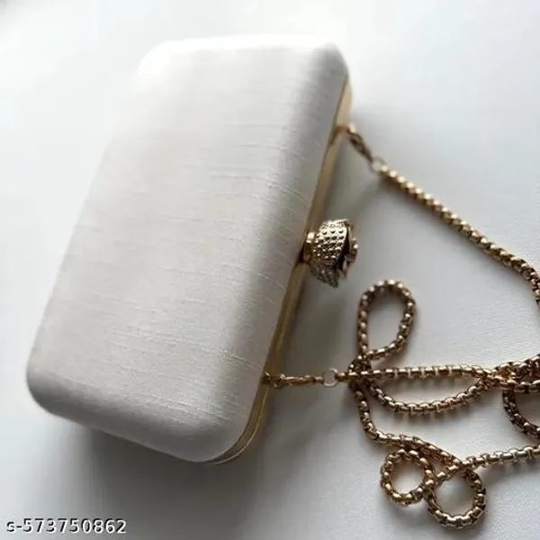 White_Polyurethane_Clutch_For_Women
