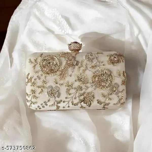 White_Polyurethane_Clutch_For_Women