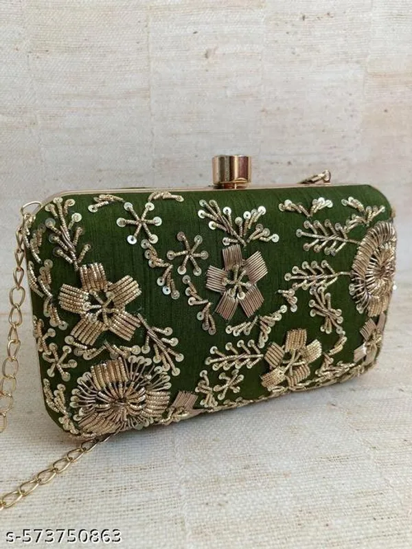 Green_Polyurethane_Clutch_For_Women