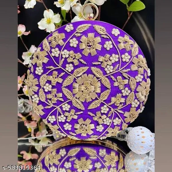 Purple_Polyurethane_Clutch_For_Women