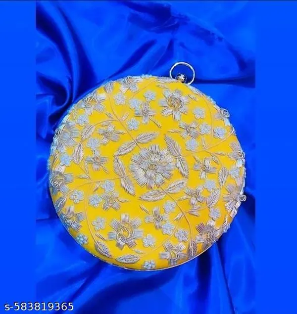 Yellow_Polyurethane_Clutch_For_Women