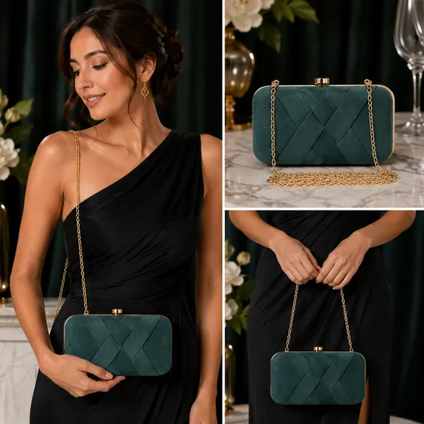 Green_Polyurethane_Clutch_For_Women