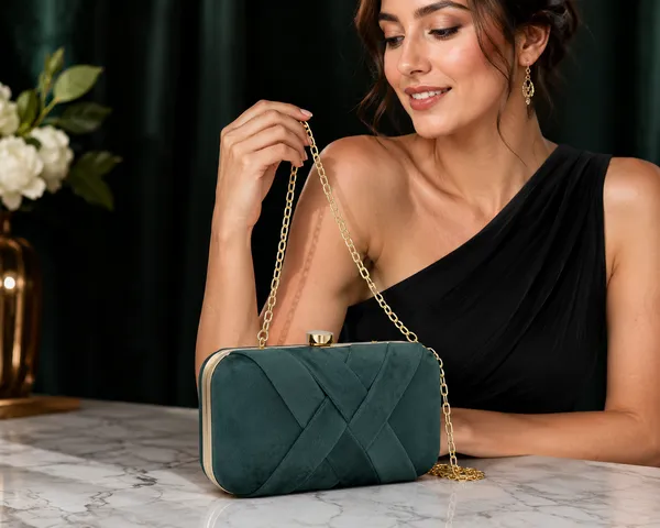 Green_Polyurethane_Clutch_For_Women