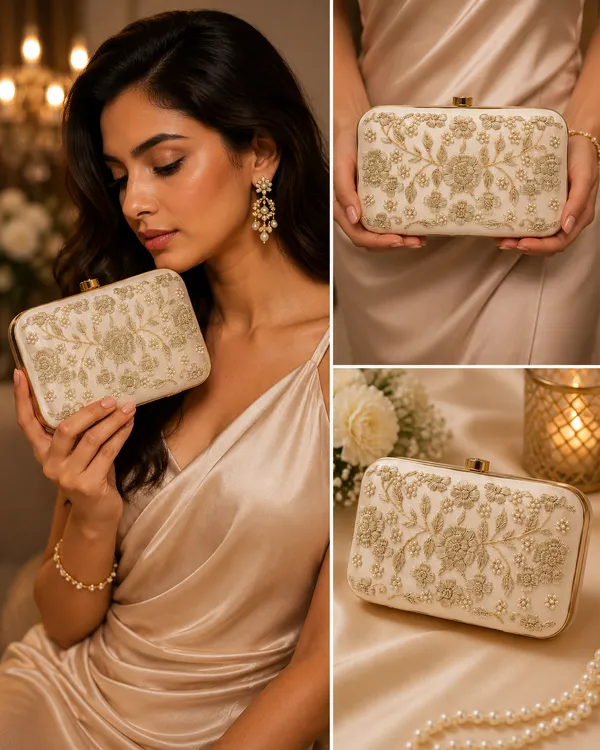 Gold_Polyurethane_Clutch_For_Women