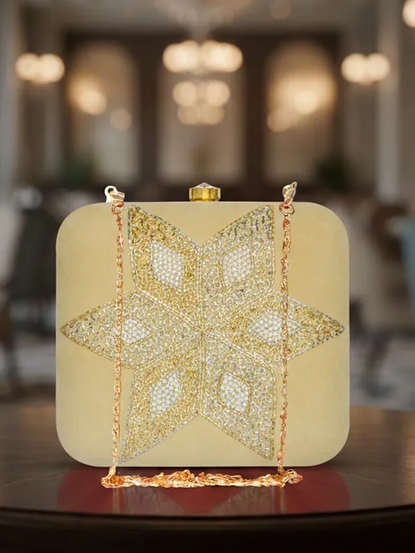 Gold_Polyurethane_Clutch_For_Women