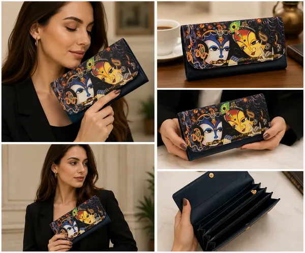 Blue_Polyurethane_Clutch_For_Women