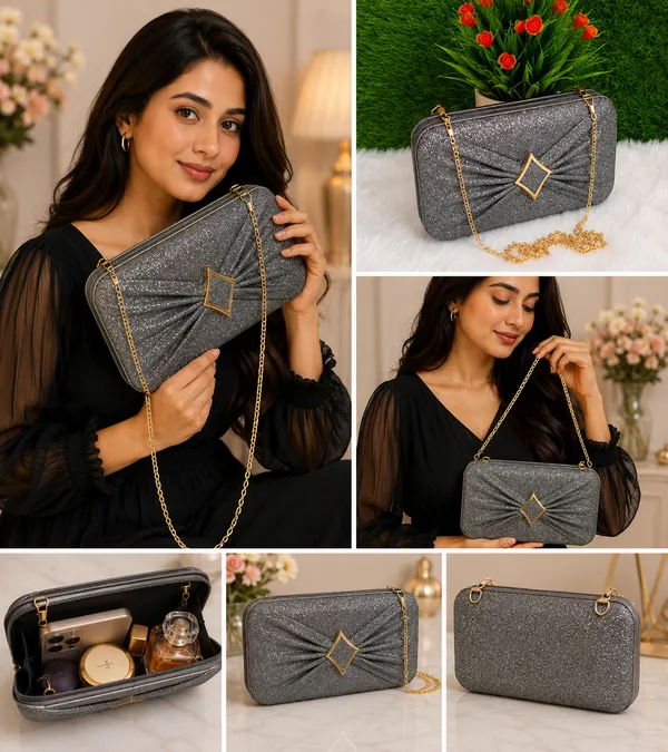 Grey_Polyurethane_Hand_Purse_For_Women