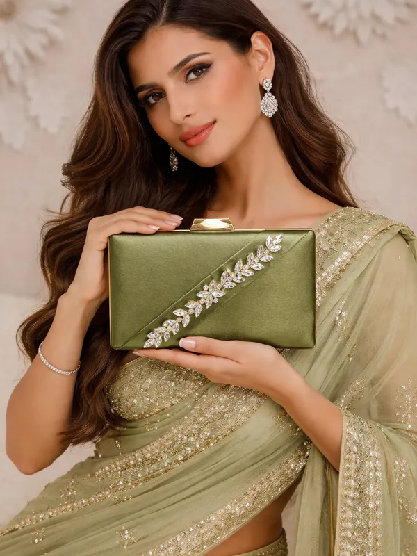 Green_Polyurethane_Clutch_For_Women