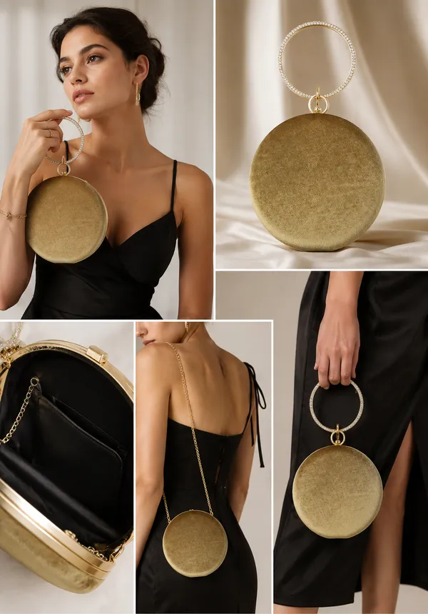 Gold_Polyurethane_Clutch_For_Women