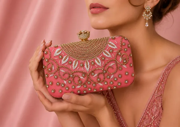 Pink_Polyurethane_Clutch_For_Women