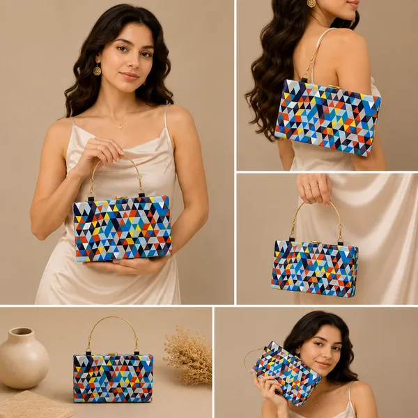 Multicolor_Polyurethane_Clutch_For_Women