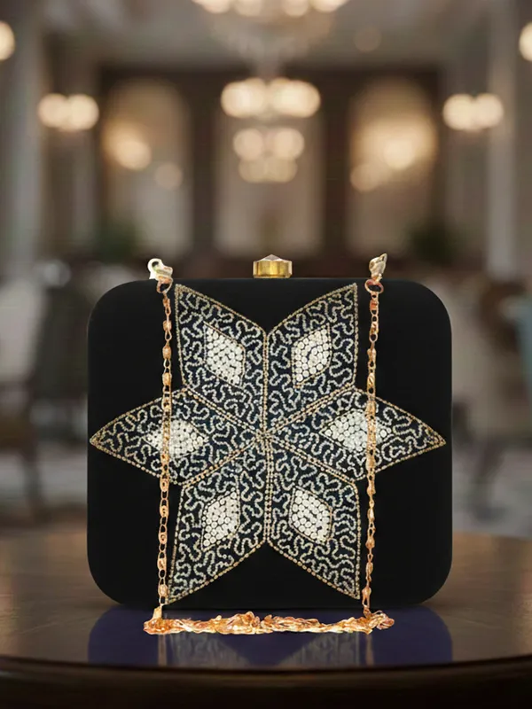 Black_Polyurethane_Clutch_For_Women