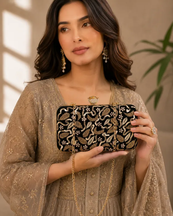 Black_Polyurethane_Clutch_For_Women