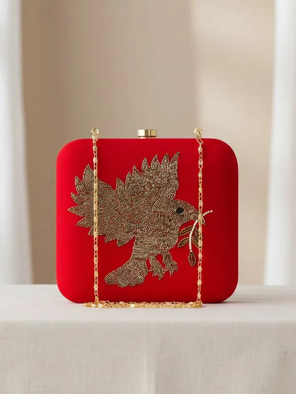 Red_Synthetic_-Polyester_Clutch_For_Women