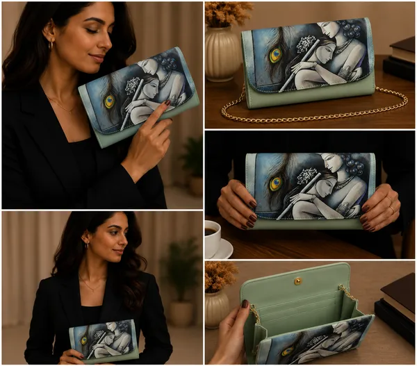 Green_Polyurethane_Clutch_For_Women