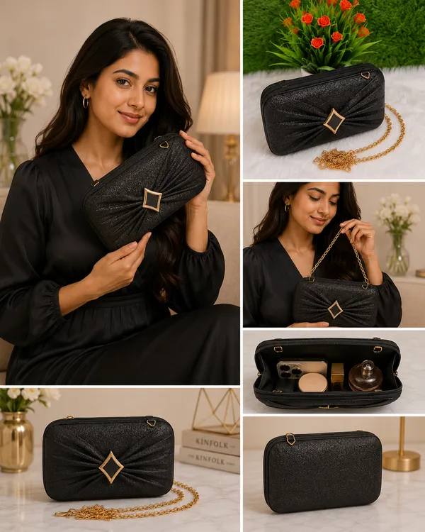 Black_Polyurethane_Clutch_For_Women