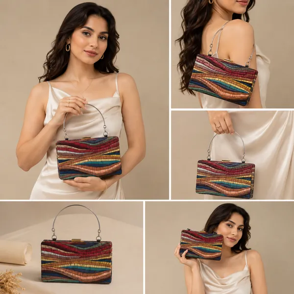 Multicolor_Polyurethane_Clutch_For_Women