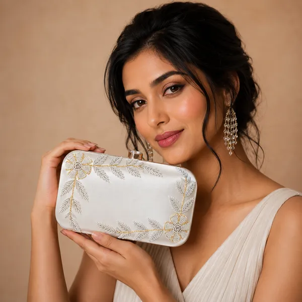White_Polyurethane_Clutch_For_Women