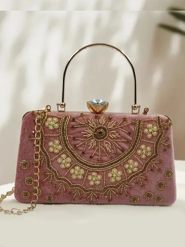 Pink_Polyurethane_Clutch_For_Women