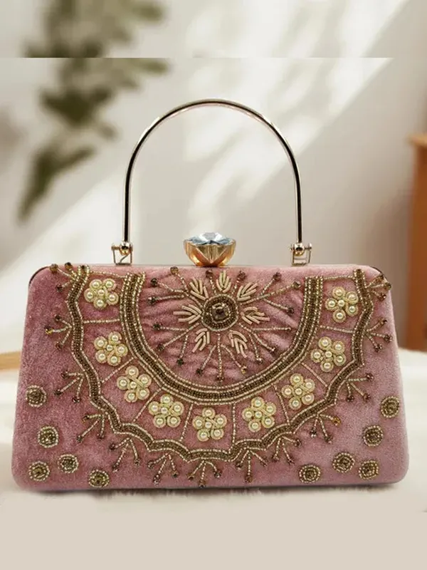 Pink_Polyurethane_Clutch_For_Women