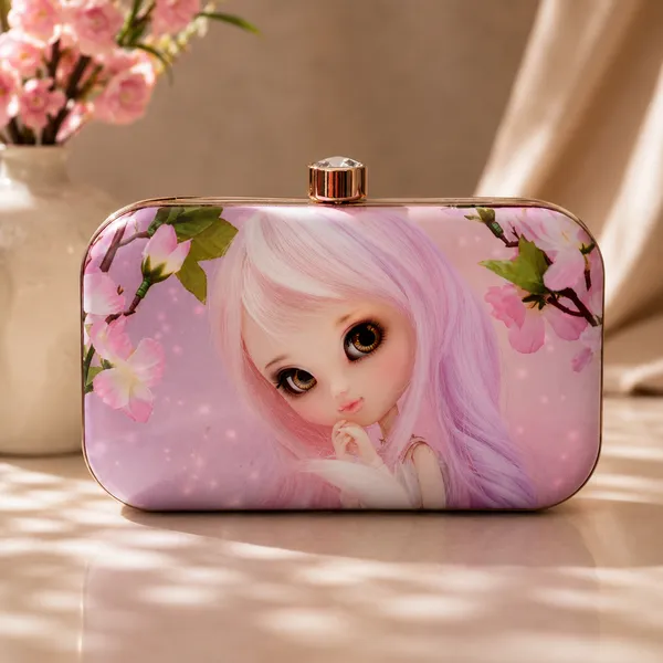 Pink_Polyurethane_Clutch_For_Women
