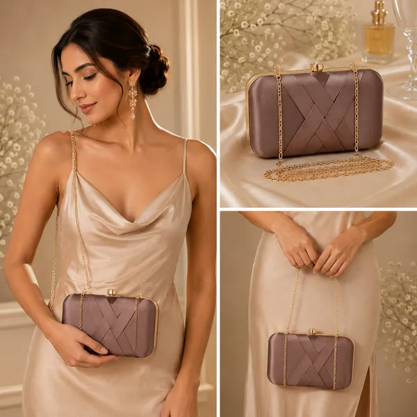 Brown_Polyurethane_Clutch_For_Women