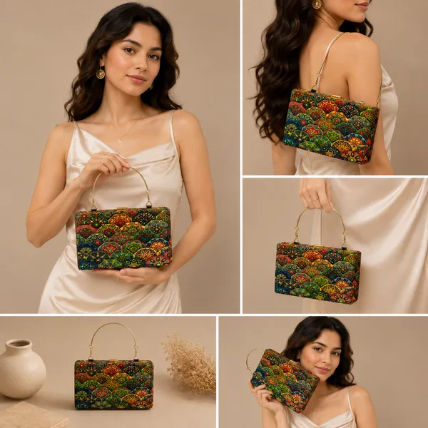 Multicolor_Polyurethane_Clutch_For_Women
