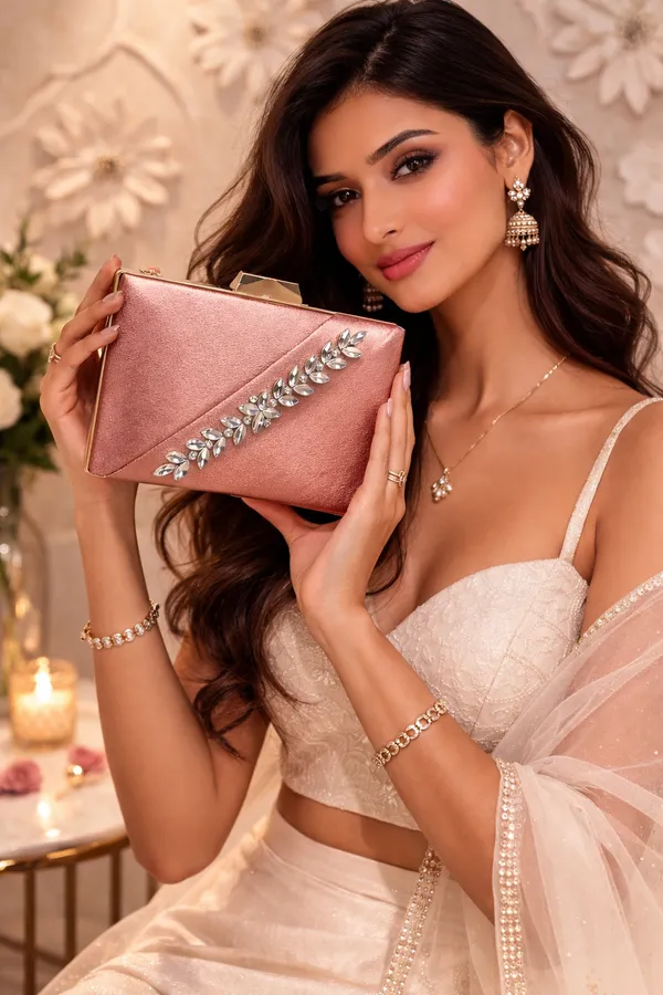 Pink_Polyurethane_Clutch_For_Women