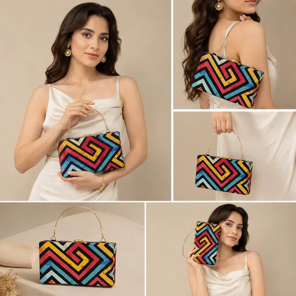 Multicolor_Velvet_Clutch_For_Women