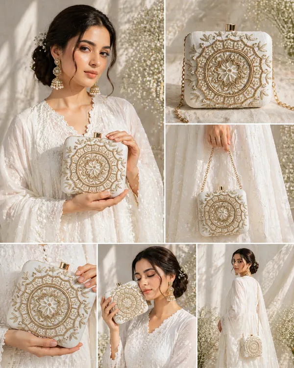 White_Polyurethane_Clutch_For_Women