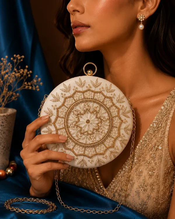 White_Polyurethane_Clutch_For_Women