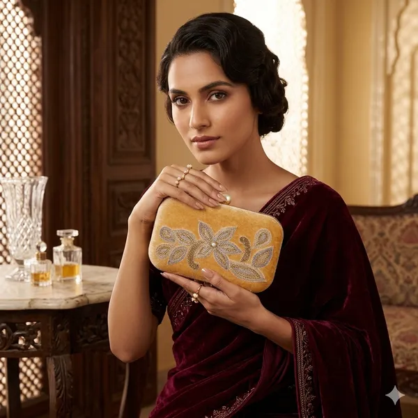 Gold_Polyurethane_Clutch_For_Women